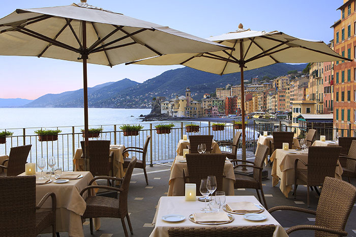 Terrazza panoramica dell'Hotel Cenobio dei Dogi a Camogli