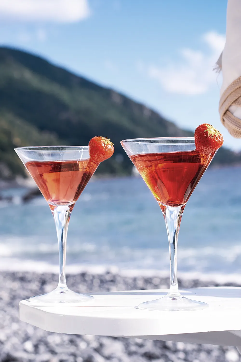 Deux cocktails au Chiosco on the Beach sur la plage de l'hôtel