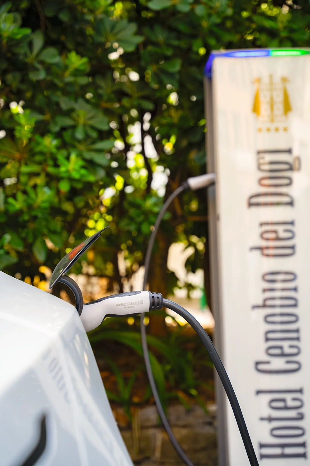Electric vehicle charging station at Hotel Cenobio dei Dogi